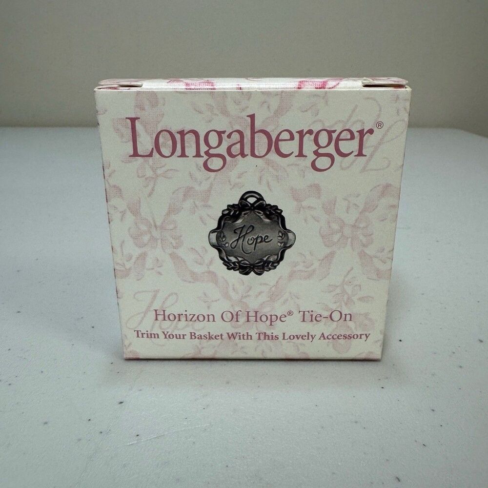 NWT Longaberger Horizon Hope Breast Cancer Pewter Tie On Tag Basket Charm 2001